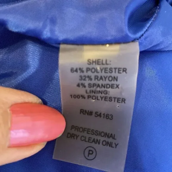 Calvin Klein Dress Royal Blue Fit and Flare A-line Size 2 - Picture 8 of 8